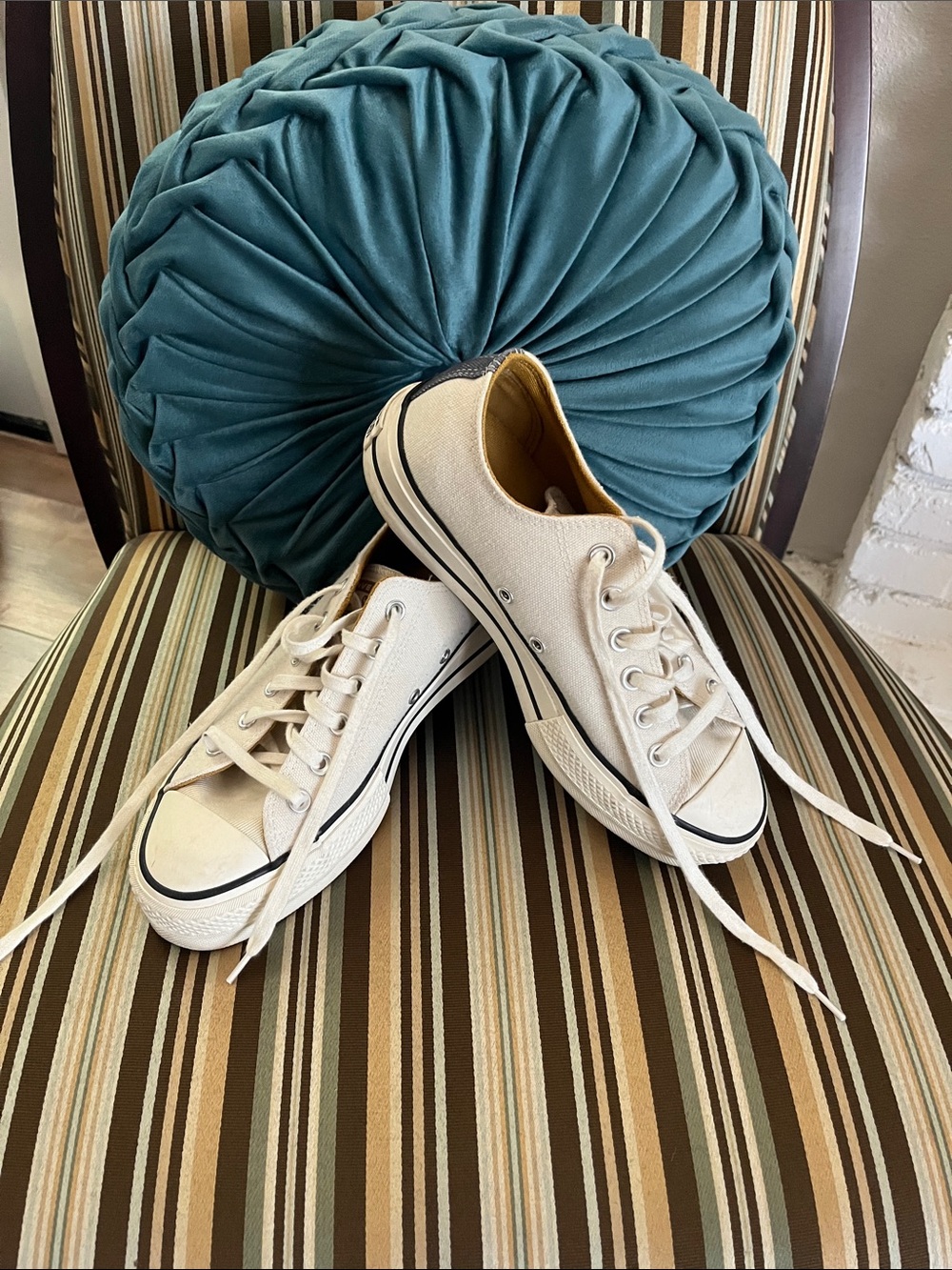 Converse Canvas Low-Top Sneakers in Off-White